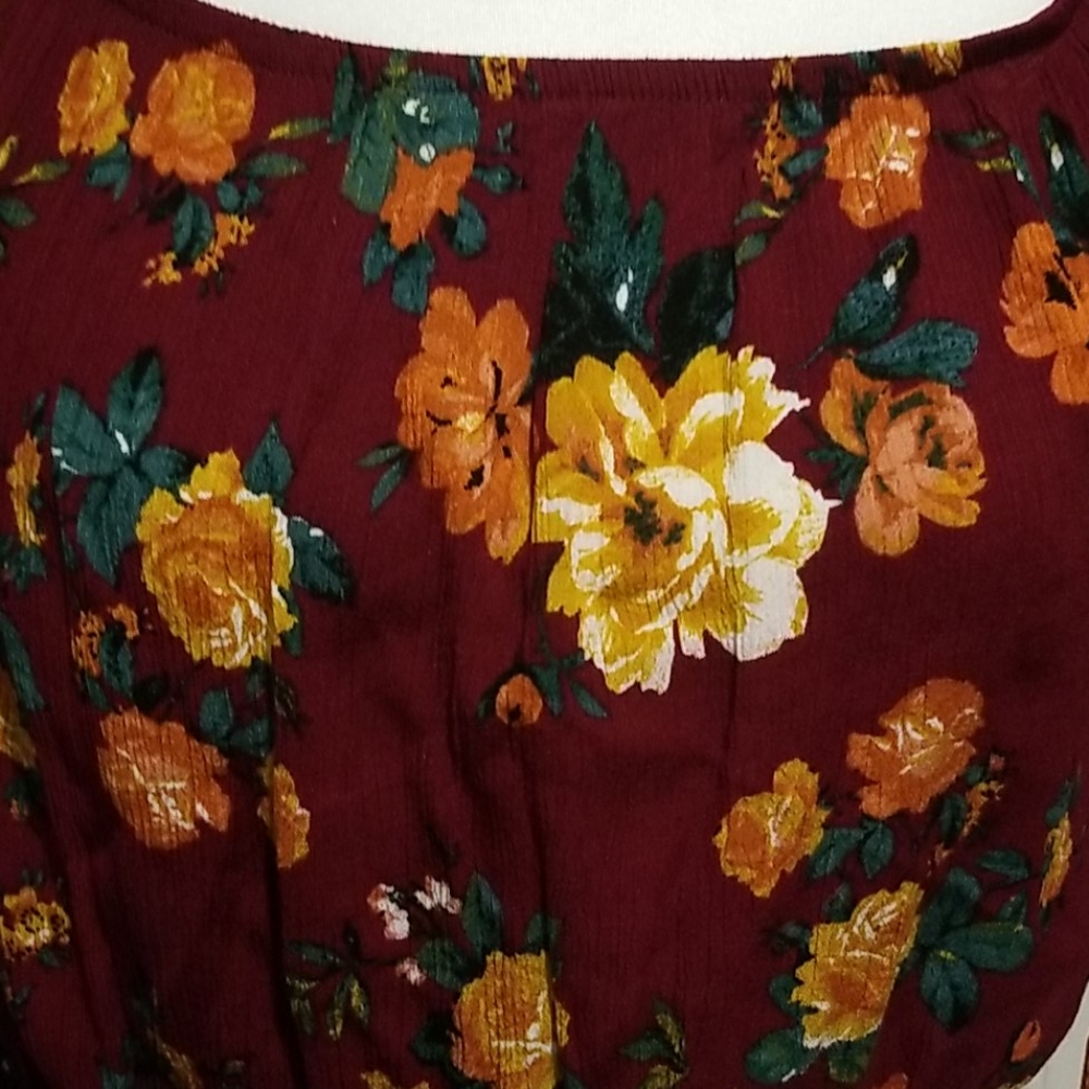 Floral long sleeve crop top - Picture 2 of 4